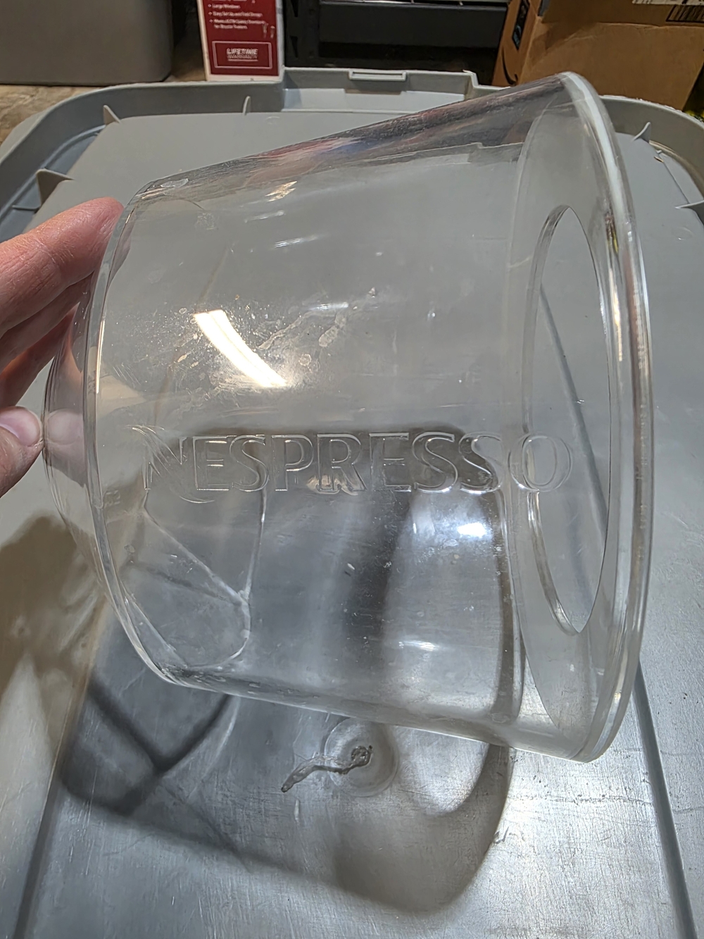 Clear Espresso POD Canister - Embossed 'NESPRESSO'